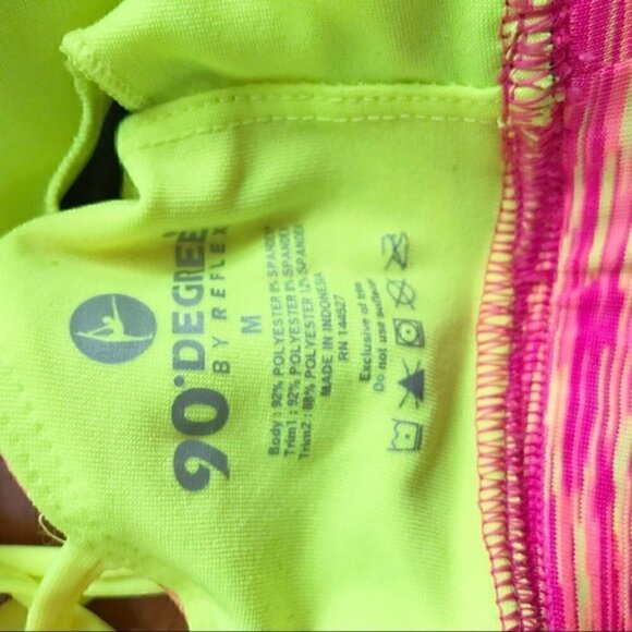 90 Degree by Reflex Strappy Neon Pink Yellow Bra - Picture 10 of 11